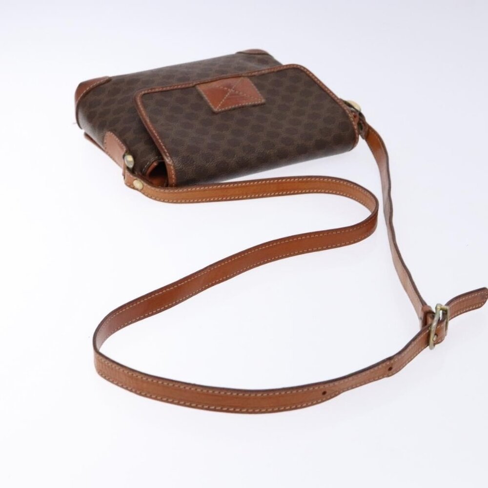 Authentic CELINE Macadam Canvas Shoulder Bag PVC Brown Gold - Picture 14 of 16